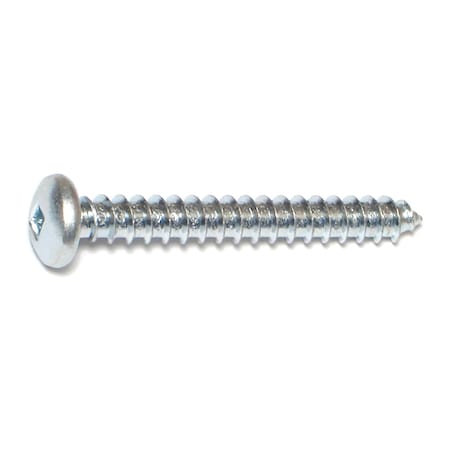 Midwest Fastener Sheet Metal Screw, #14 x 2 in, Zinc Plated Steel Pan Head Square Drive, 100 PK 08743